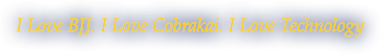 I Love BJJ. I Love Cobrakai. I Love Technorogy
