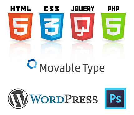 Movabletype, HTML5, CSS3, jQuery, PHP5, WordPress, Photoshop